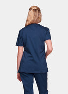 Cherokee WW Revolution Mock Wrap Scrub Top WWE610-Navy-Back