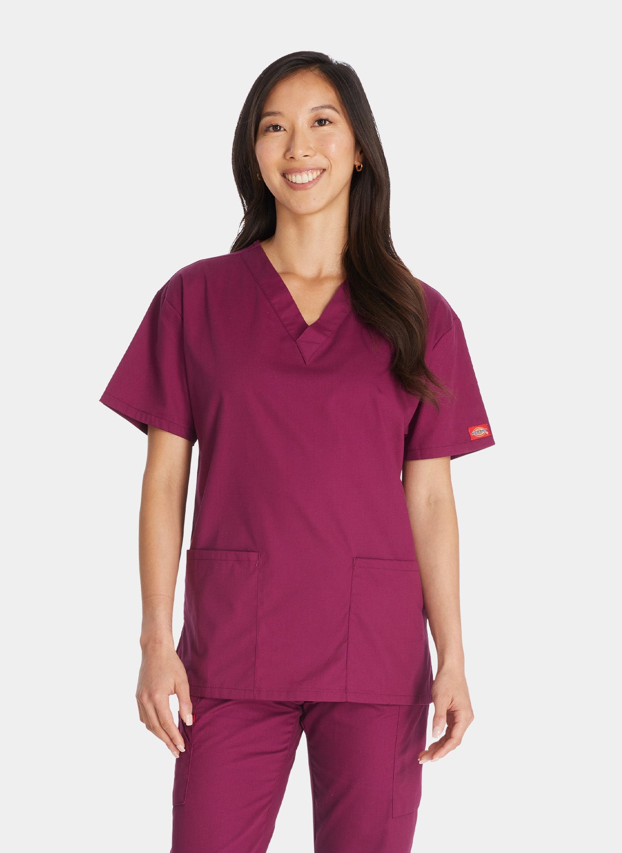 Dickies EDS Signature V-Neck Scrub Top DKE86706-Wine