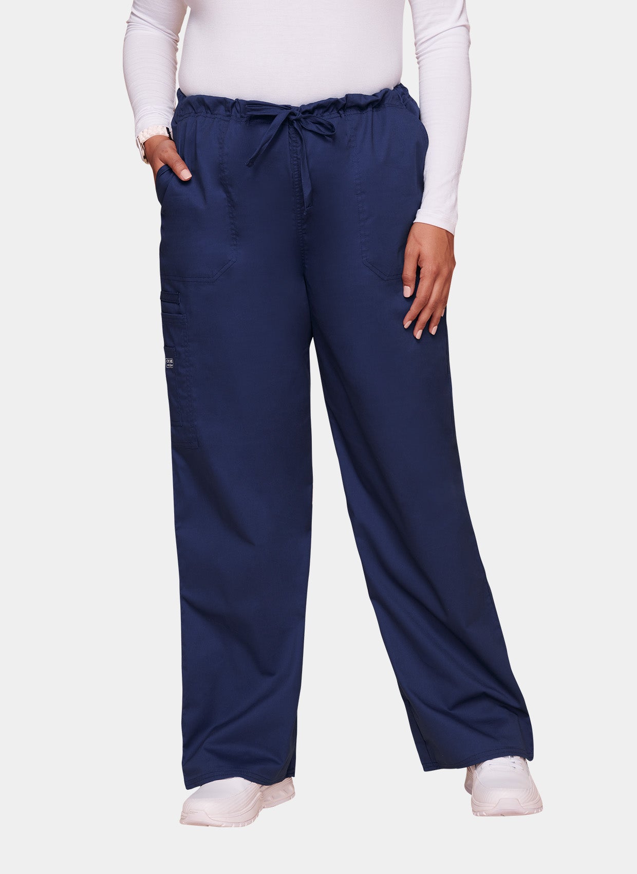 Cherokee Core Stretch Unisex Drawstring Cargo Scrub Trousers WWE4043-Navy