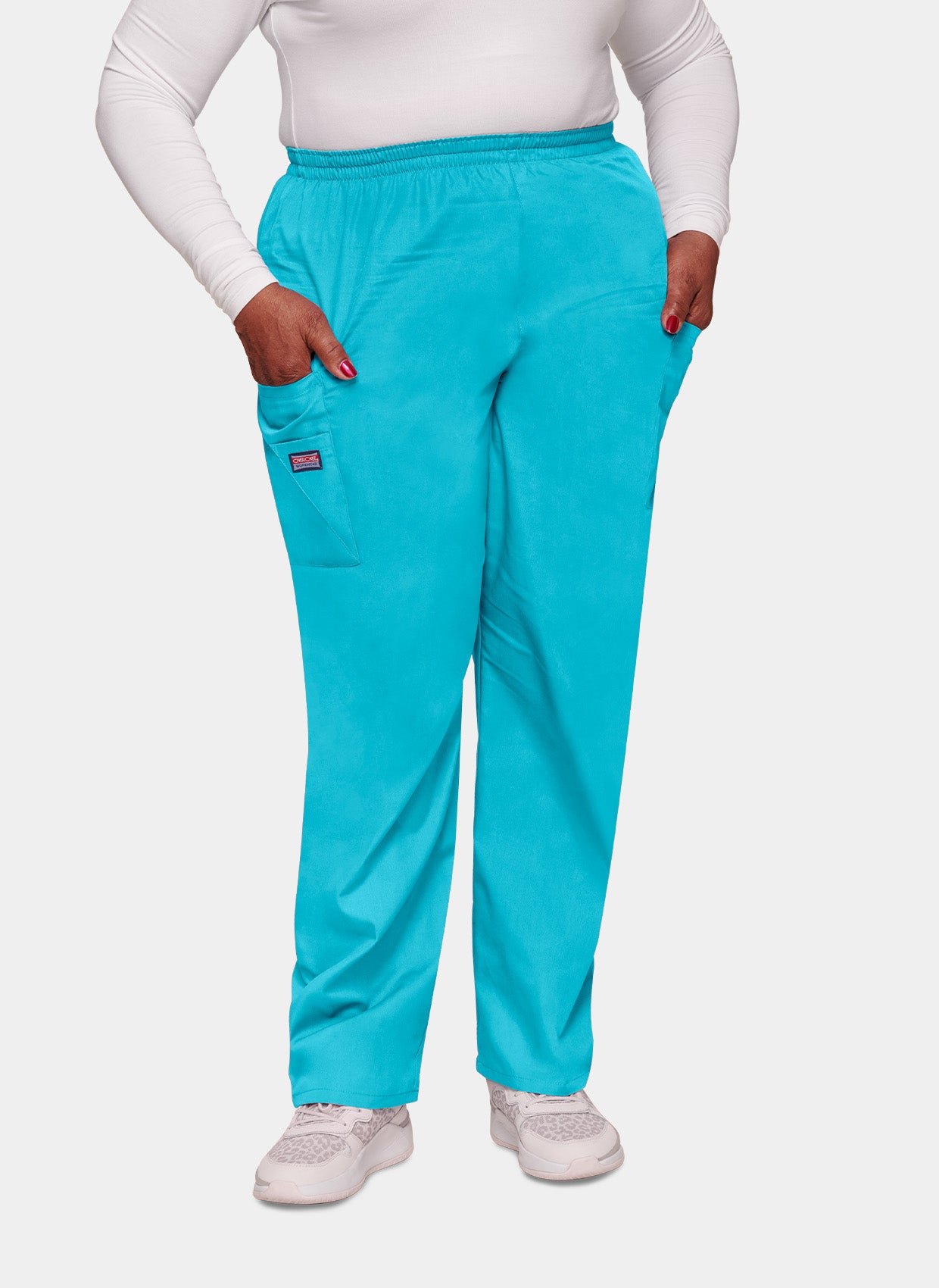 unisex-cherokee-elasticated-scrub-trousers-turquoise