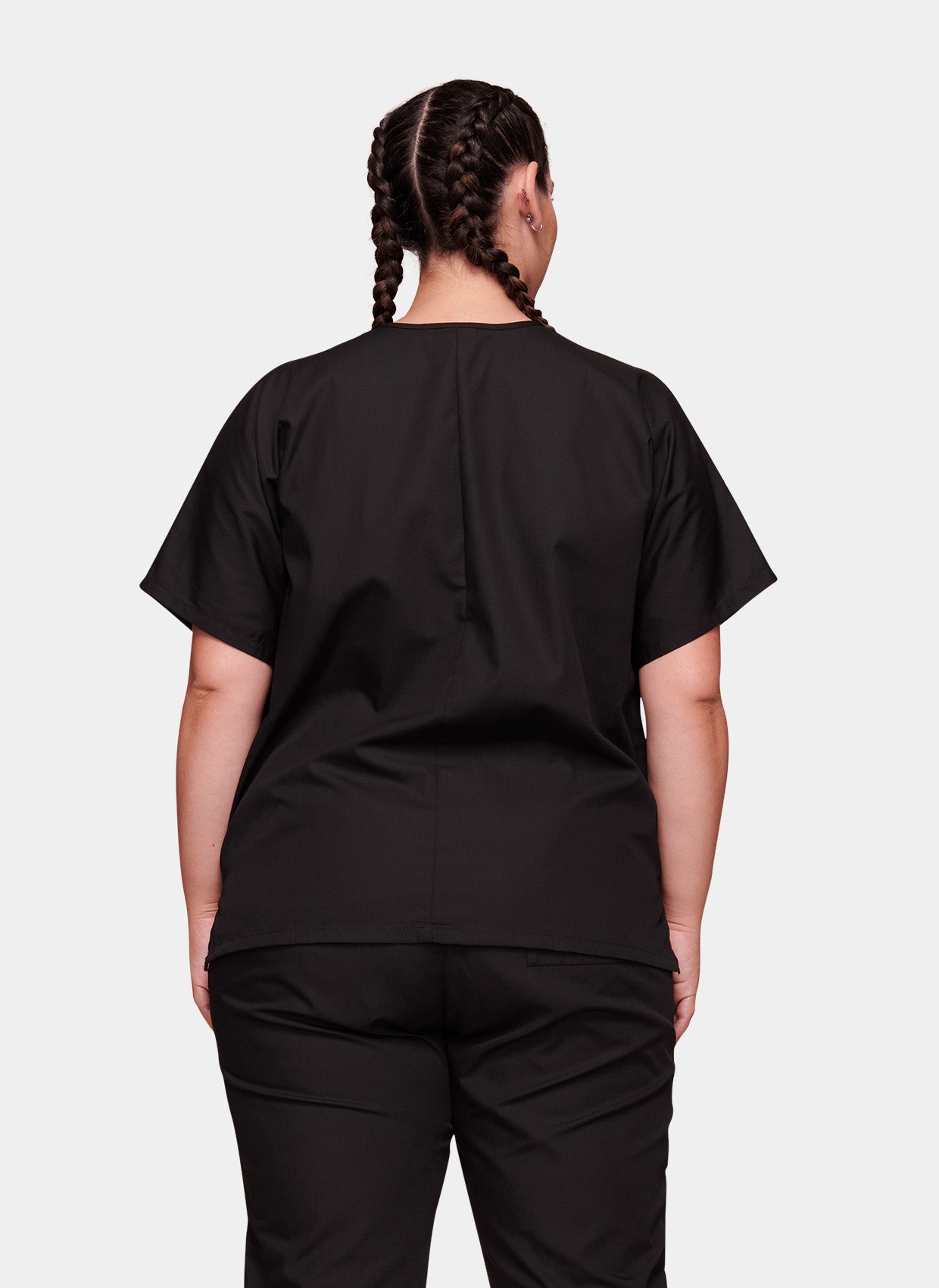 cherokee-unisex-scrub-top-black-back