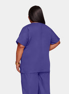 Cherokee Unisex Scrub Top - Grape - Back