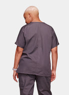 cherokee-unisex-scrub-top-pewter-back