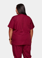 Cherokee Unisex Scrub Top - Wine - Back