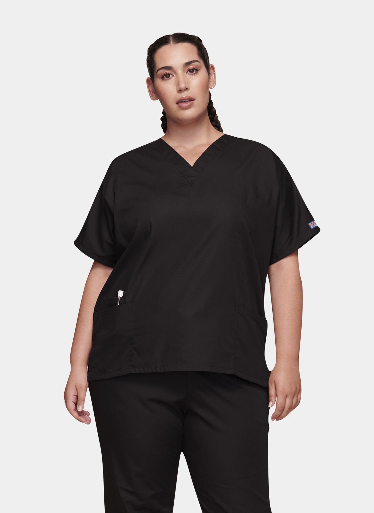 cherokee-unisex-scrub-top-black