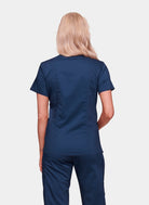 Cherokee WW Revolution Maternity Mock Wrap Scrub Top WWE688-Navy