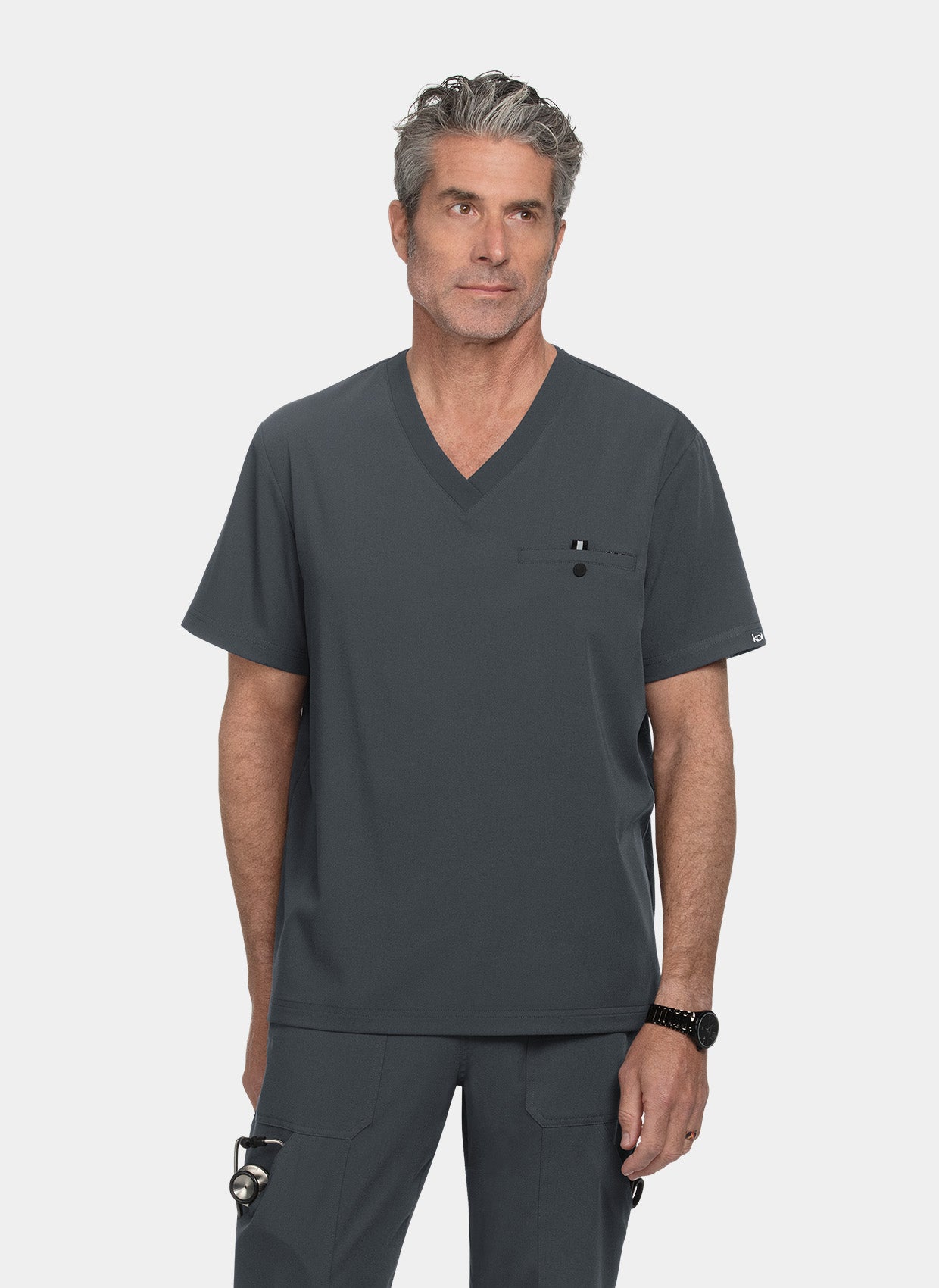 Koi Next Gen On Call Scrub Top-Charcoal