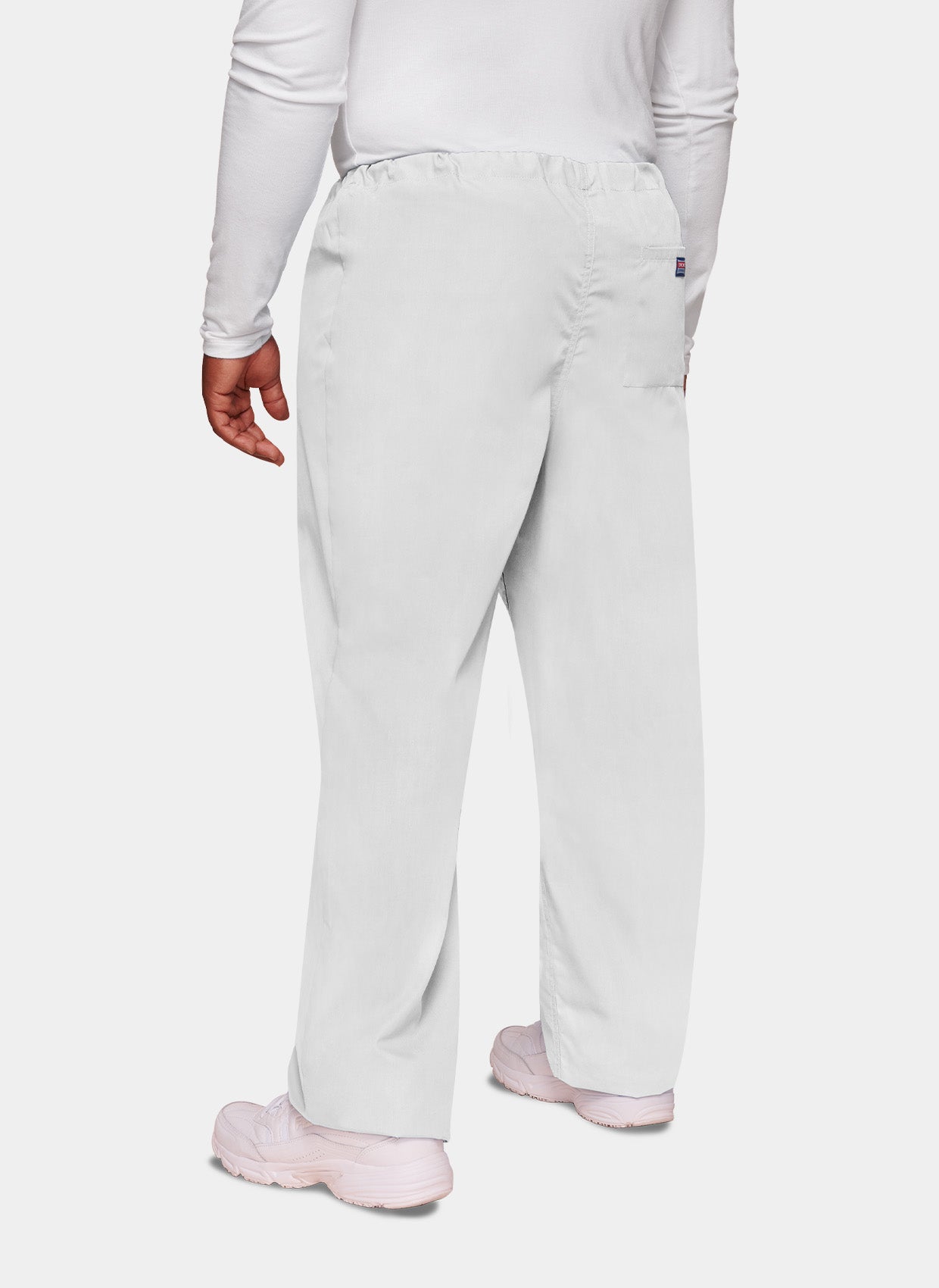 Cherokee Unisex Drawstring Scrub Trousers-White-Back