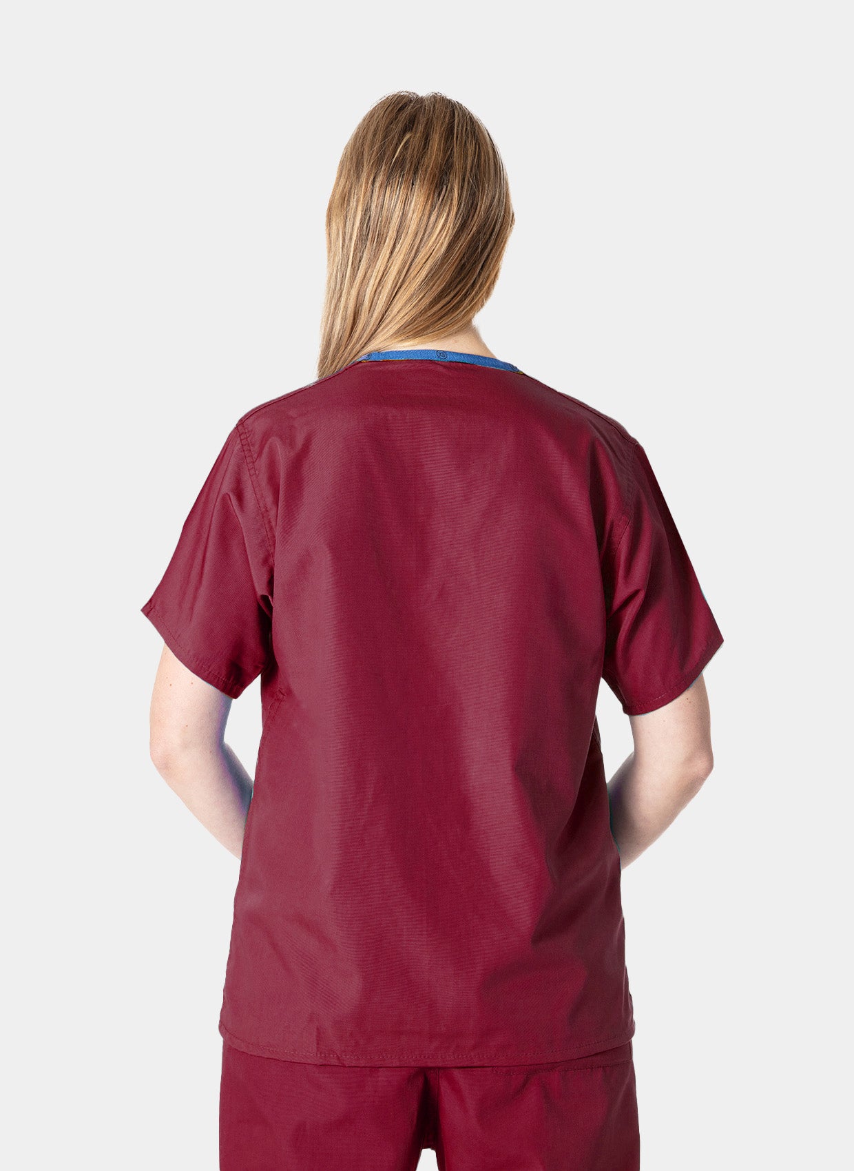 Budget Scrub Top - Raspberry - Back