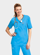 Orange Standard Balboa Scrub Top - Electric Blue