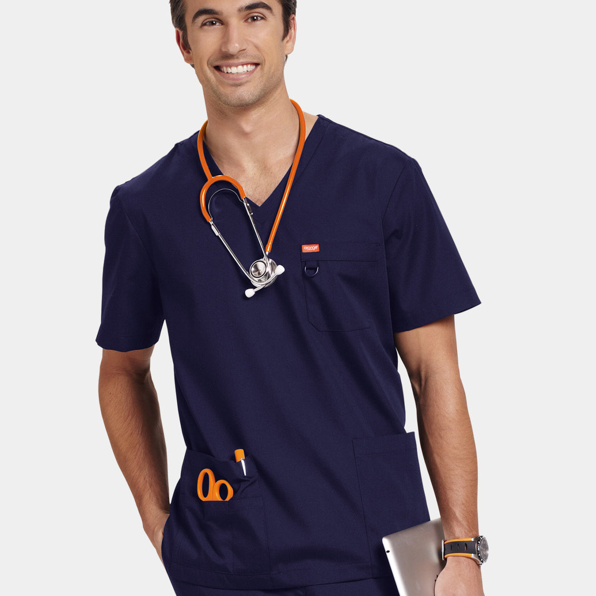 Orange Standard Balboa Scrub Top - Navy – Happythreads UK