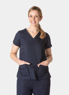 HappyFIT Lily Scrub Top - Navy - 2