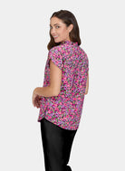 Koi Basics Ari Scrub Top - Field of Posies - Back