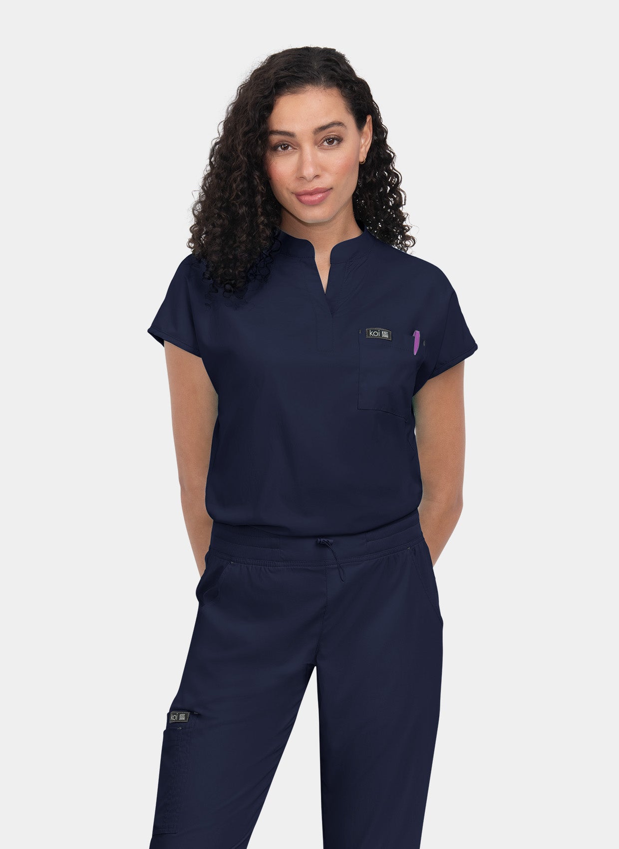 Koi Basics Ari Scrub Top - Navy