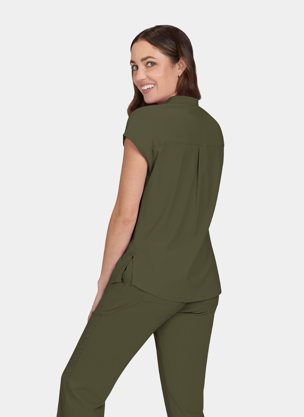 Koi Basics Ari Scrub Top - Olive - Back