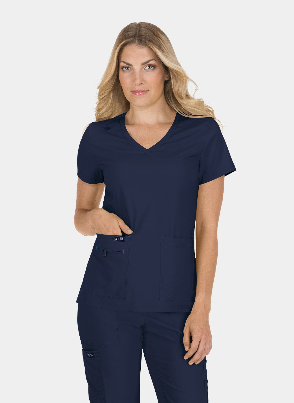 Koi Basics Becca Scrub Top - Navy