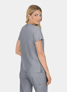 Koi Basics Becca Scrub Top - Platinum Grey - Back