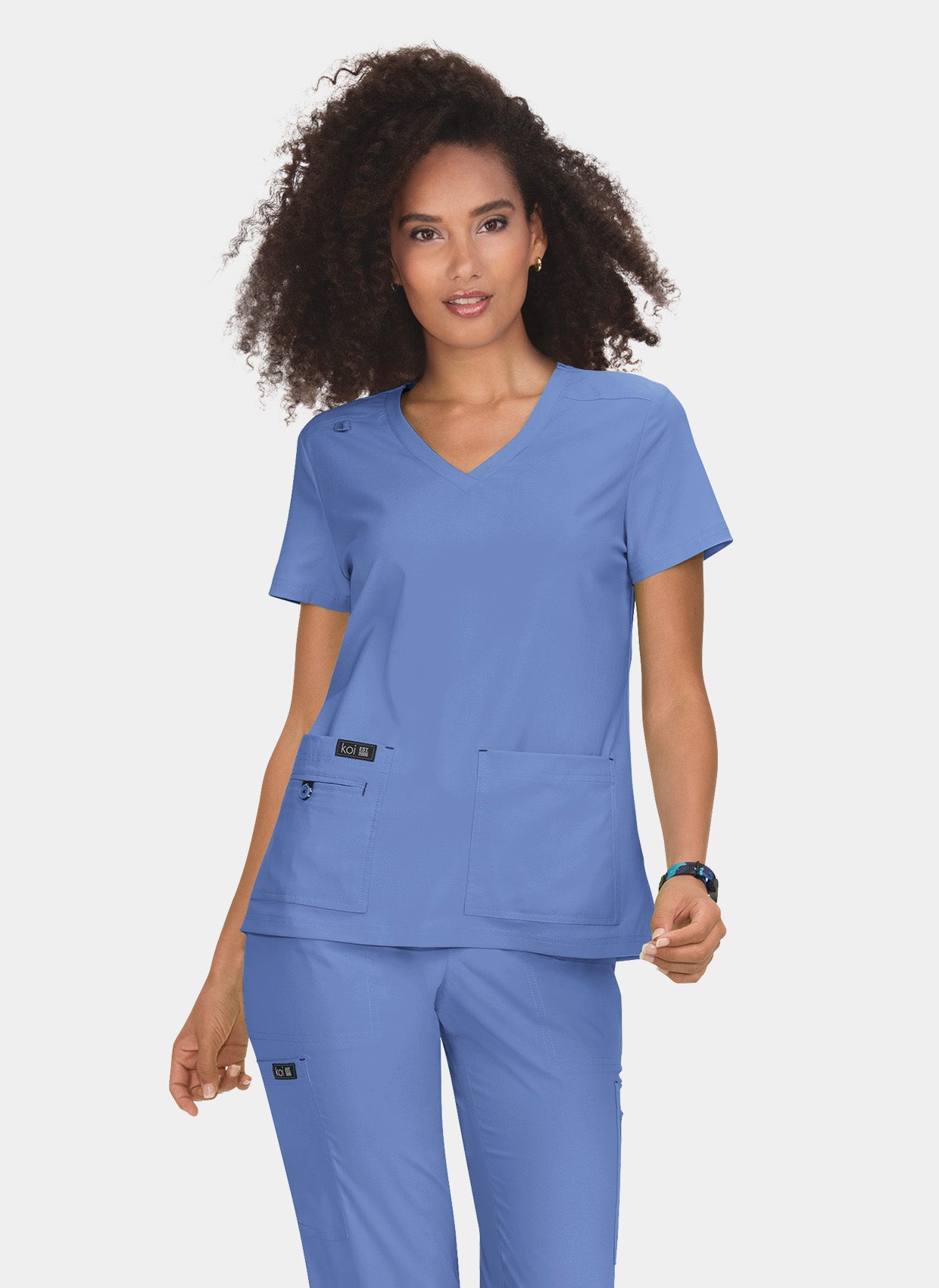 Koi Basics Becca Scrub Top - True Ceil