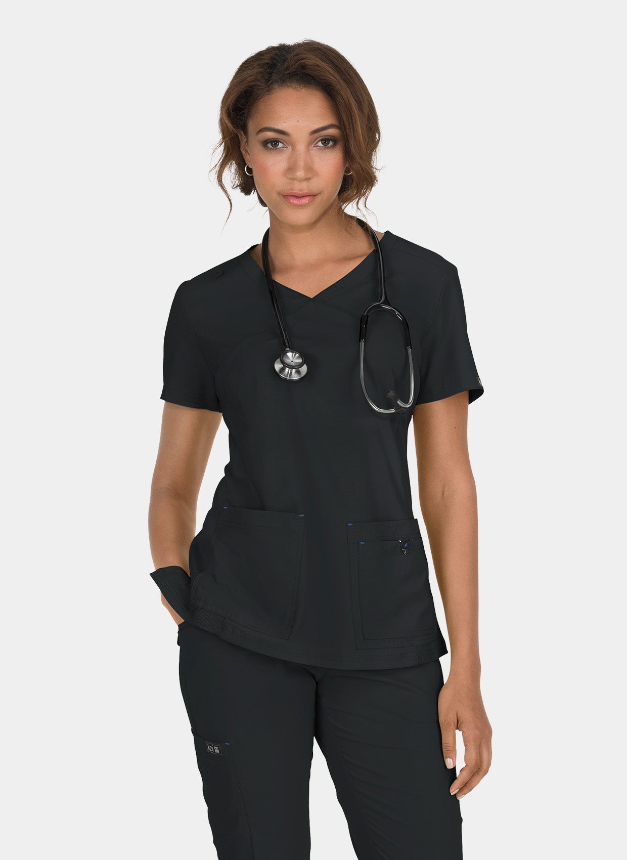 Koi Basics Katie Scrub Top - Black