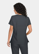 Koi Basics Katie Scrub Top - Charcoal - Back