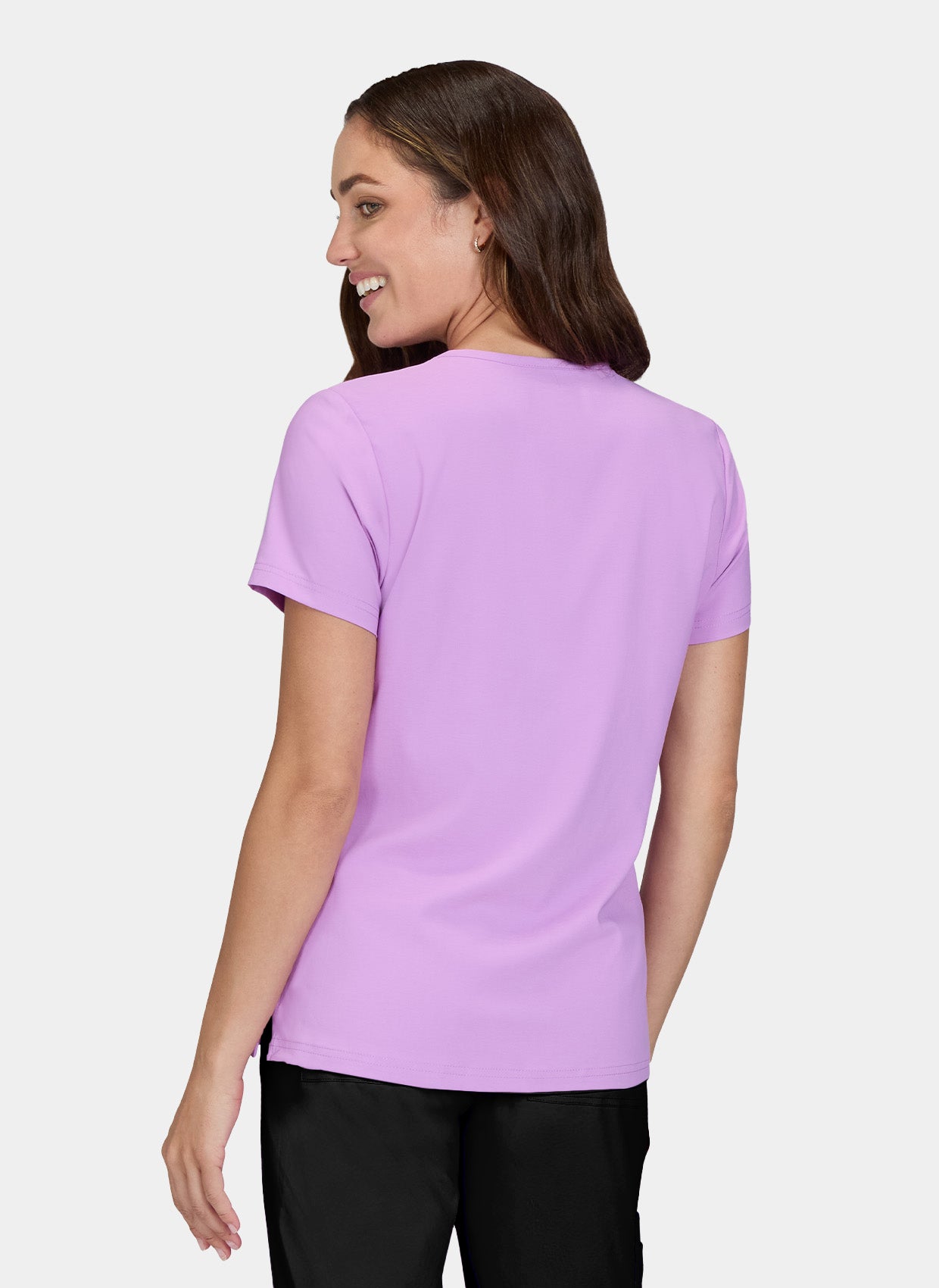 Koi Basics Nixie Placement Scrub Top - Bloom Lavender - Back