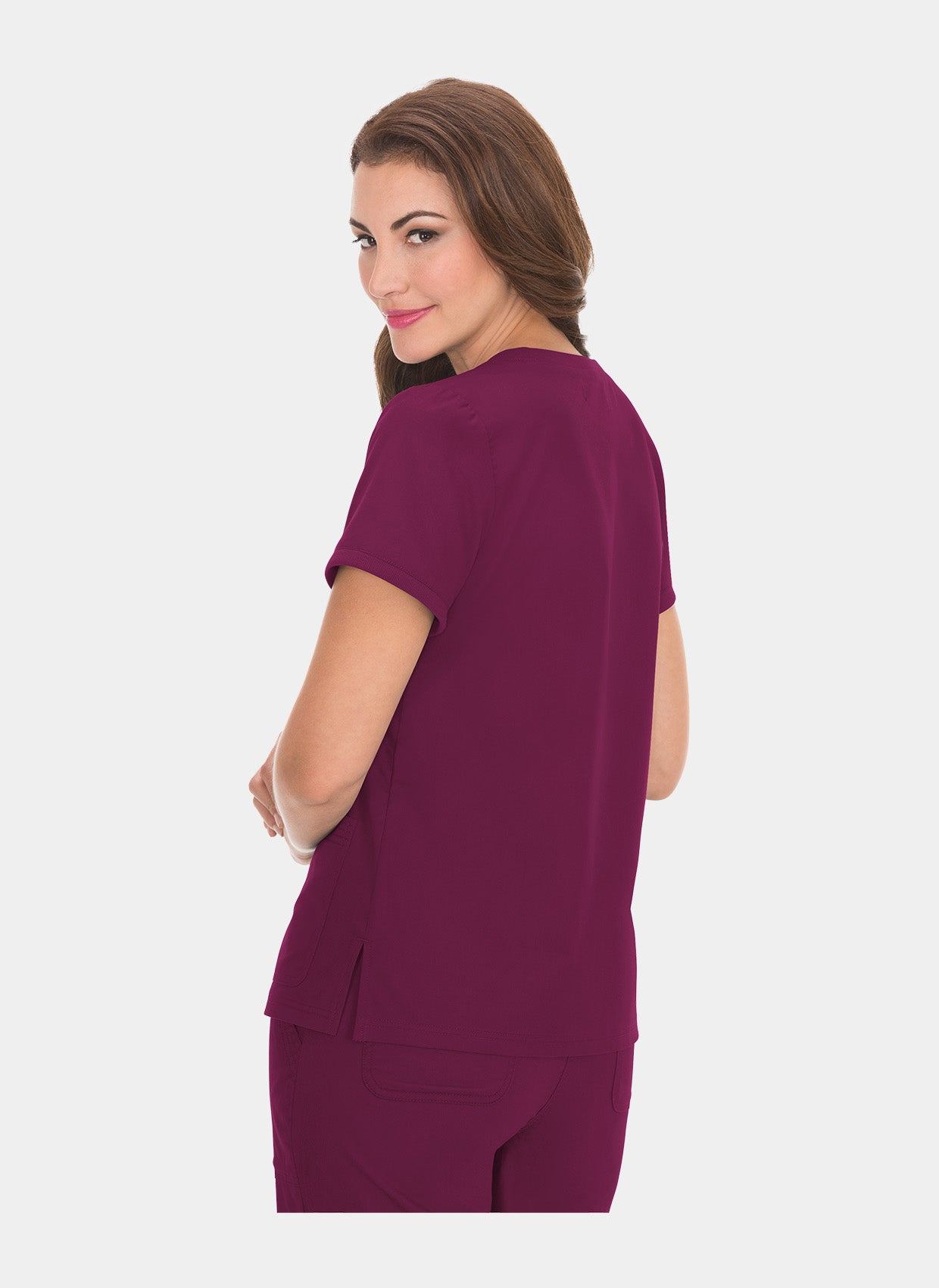 Koi Classics Nicole Scrub Top - Wine - back