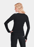 Koi Lite Divine Long Sleeve Underscrub Tee - Black - Back