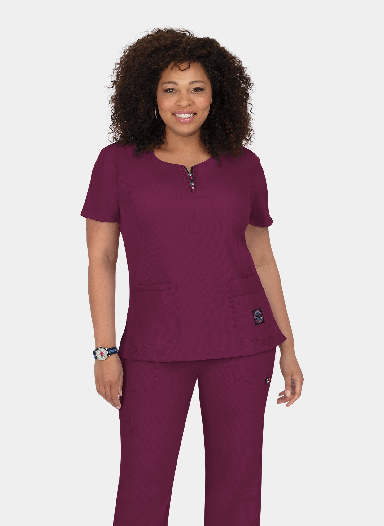 Koi Lite Serenity Scrub Top - Wine