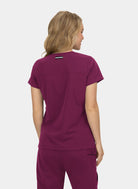 Koi Next Gen Hustle And Heart Scrub Top-Wine- Back