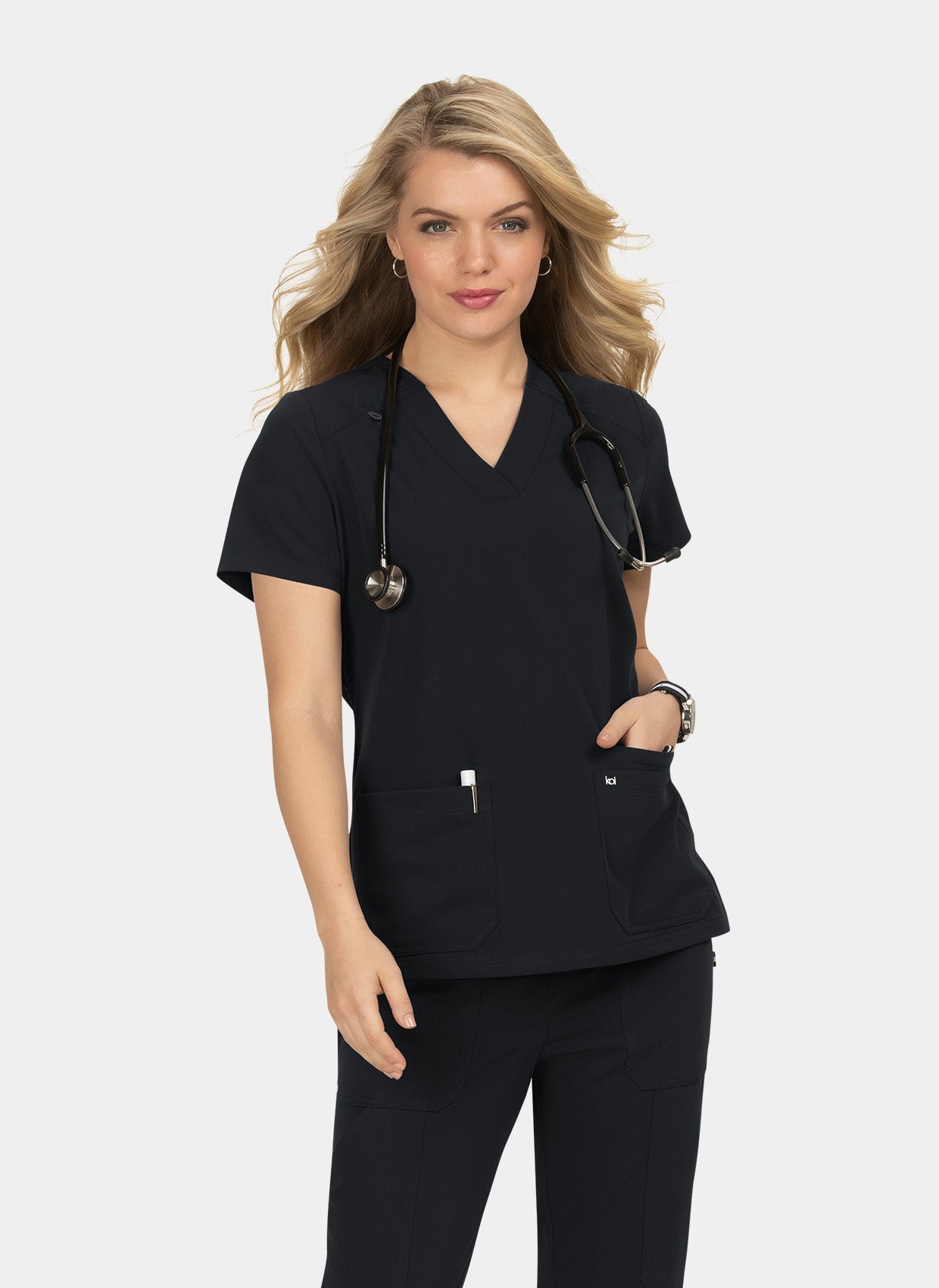 Koi Next Gen Hustle And Heart Scrub Top- Black