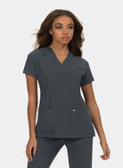 Koi Next Gen Hustle And Heart Scrub Top-Charcoal