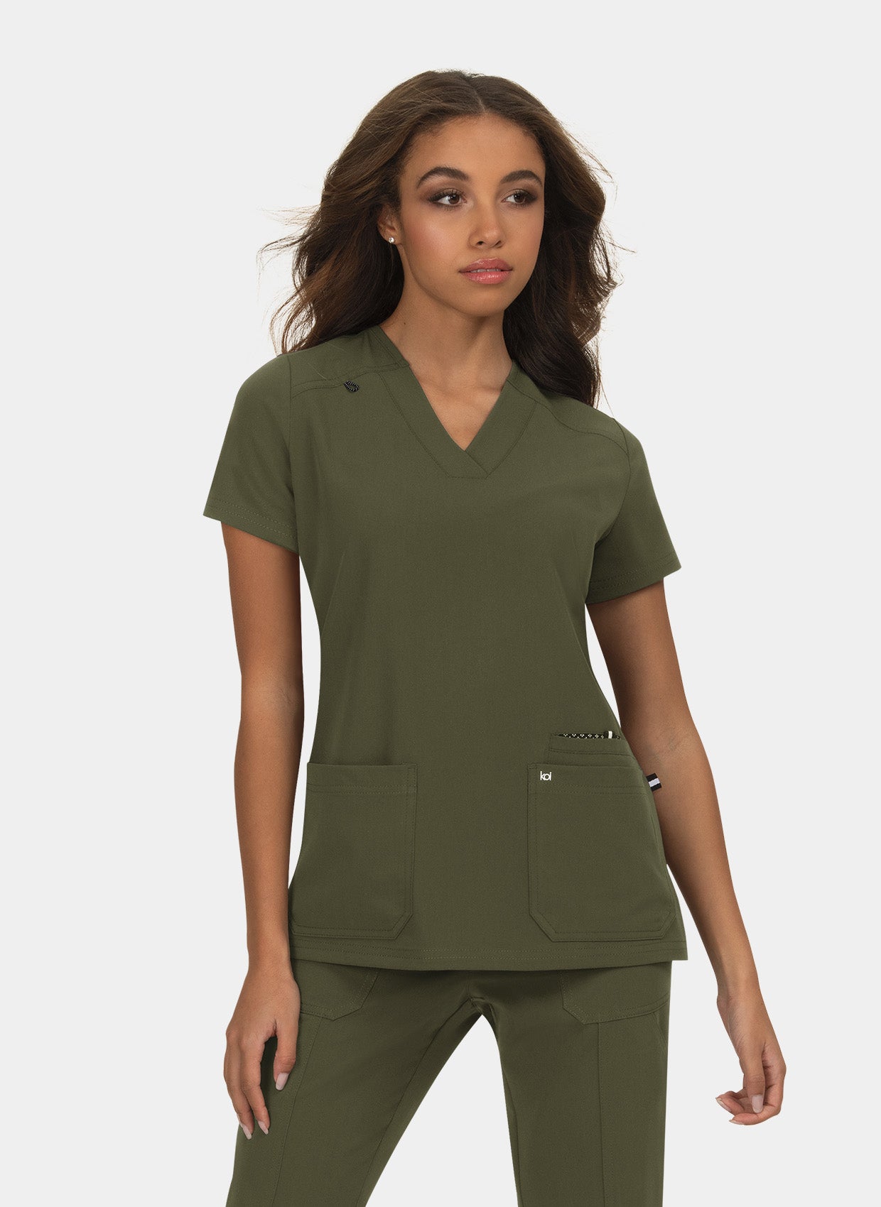 Koi Next Gen Hustle And Heart Scrub Top- Olive