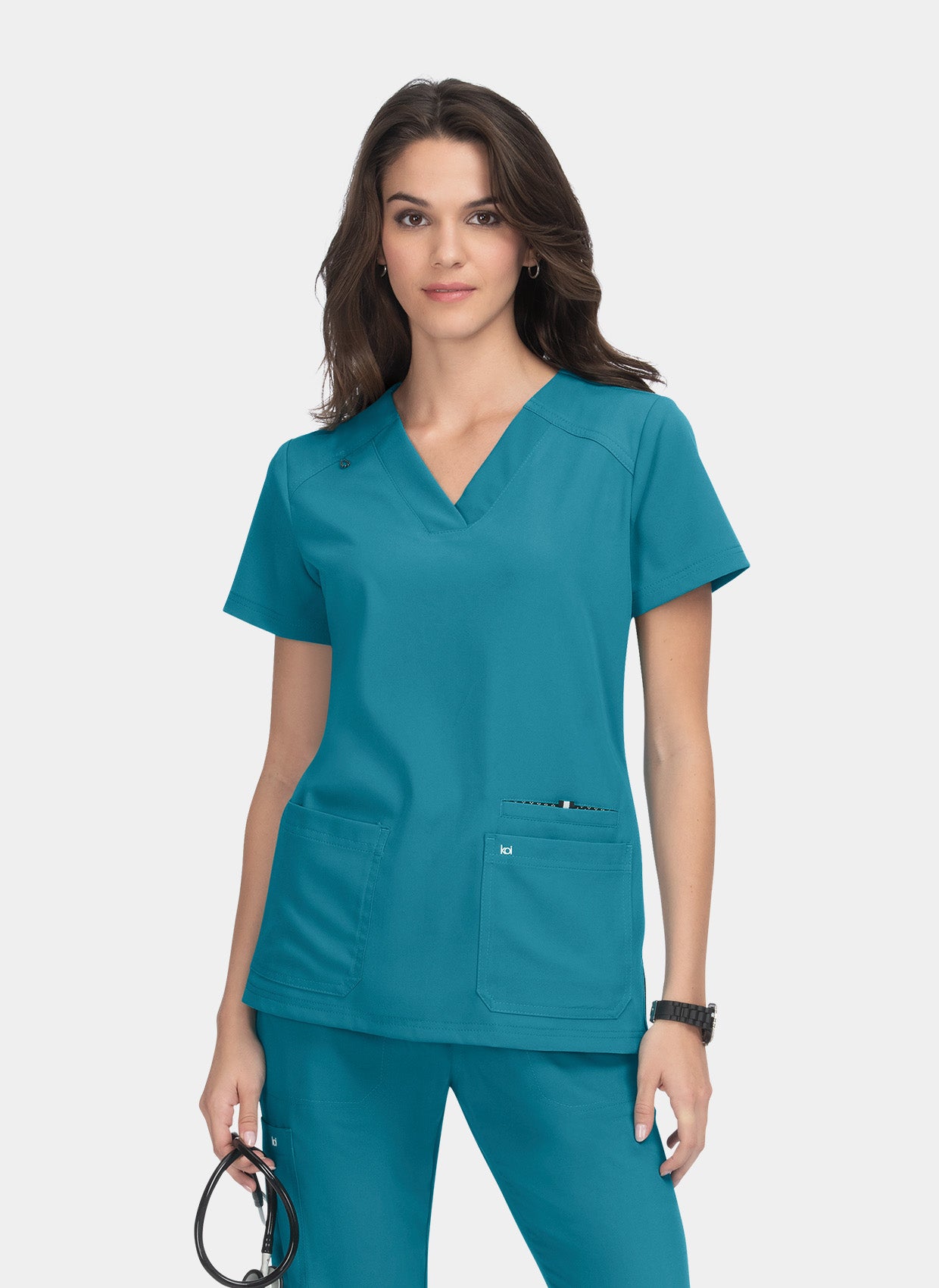 Koi Next Gen Hustle And Heart Scrub Top- Teal