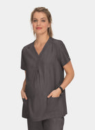 Koi Next Gen Onboard Maternity Scrub Top - Heather Grey