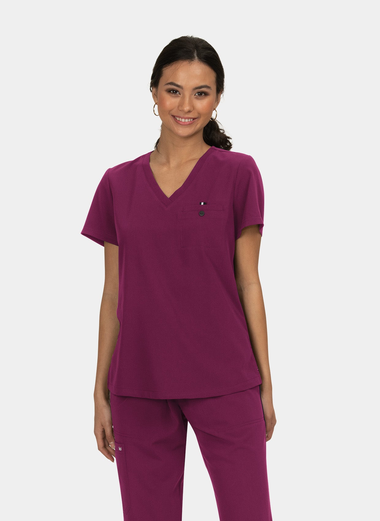 Koi Next Gen Ready To Work Scrub Top- Wine