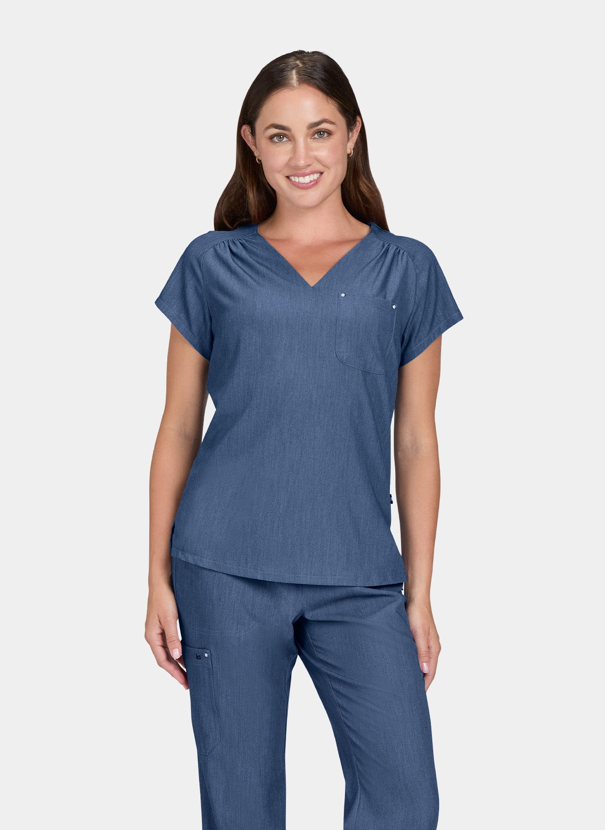 Koi Next Gen Up And Going Scrub Top - Denim 