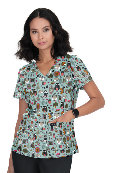 Sports print scrub tops